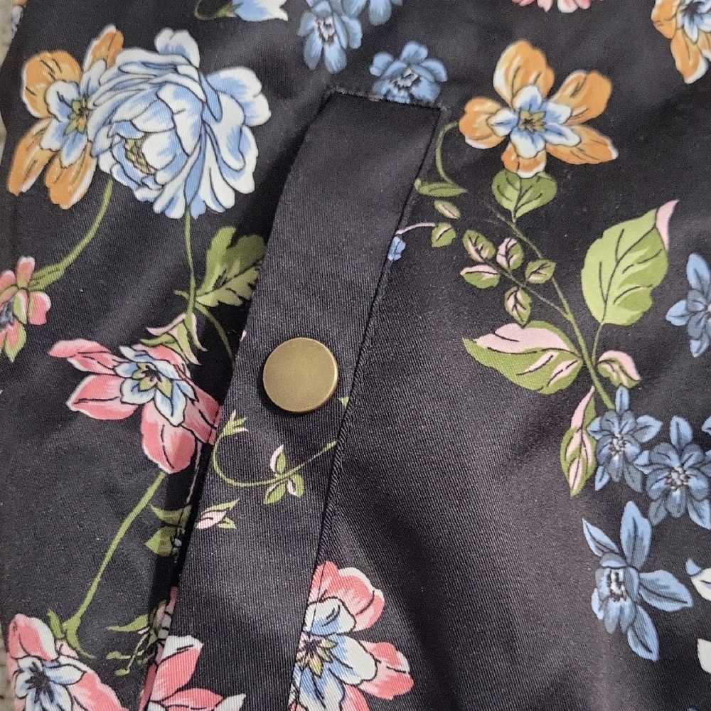 Pink Rose Black Floral Bomber Jacket - Picture 4 of 5